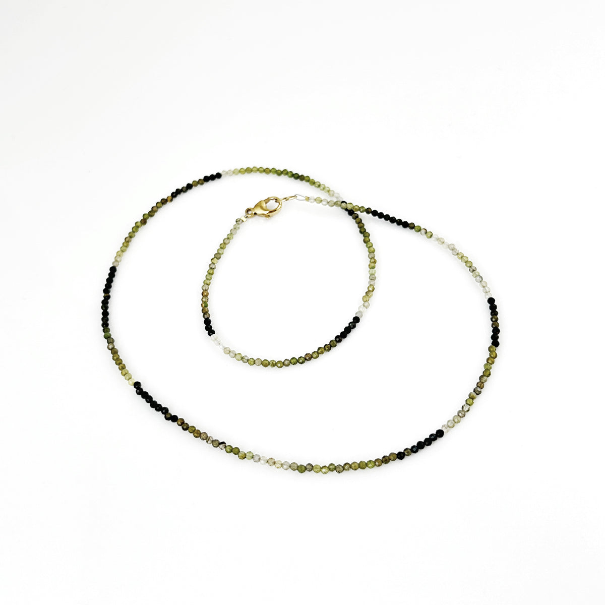 Green Garnet Ombré Bead Necklace