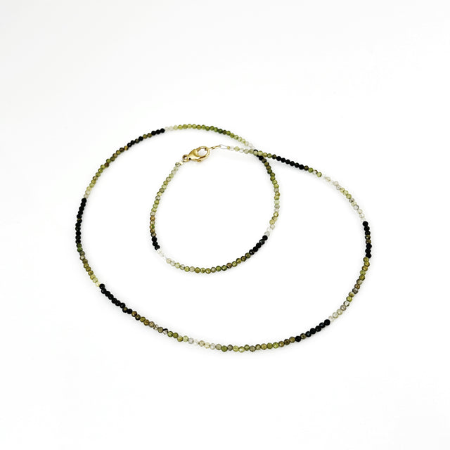 Green Garnet Ombré Bead Necklace