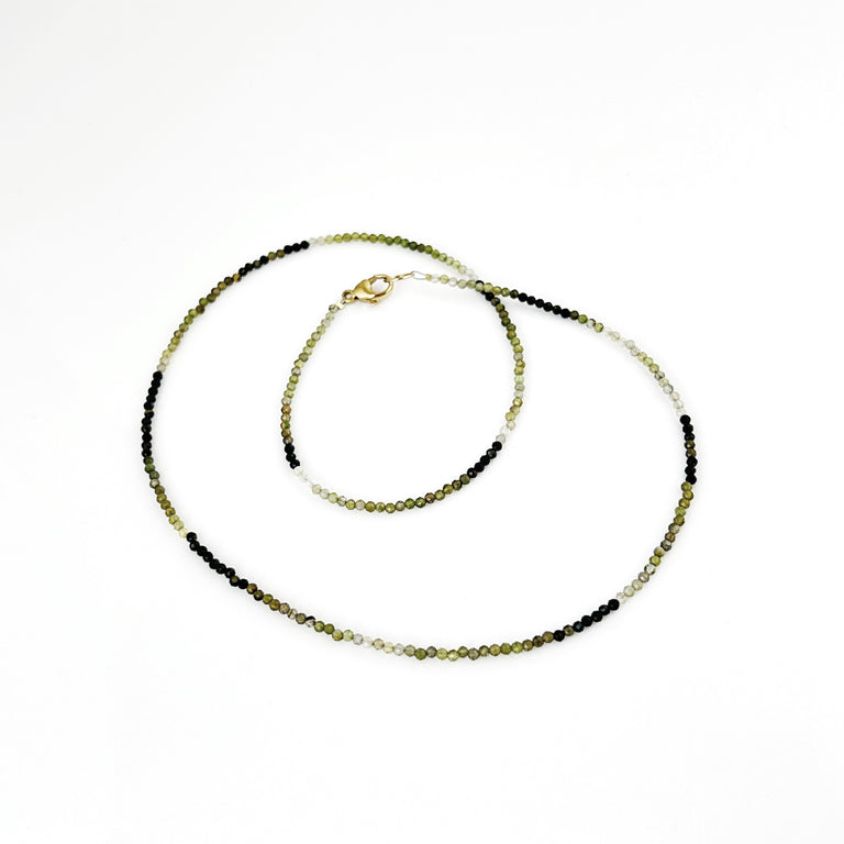 Green Garnet Ombré Bead Necklace
