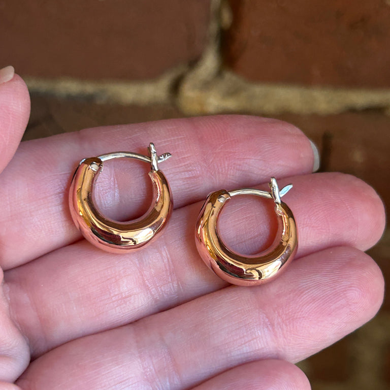 Copper Huggie Hoop Earrings