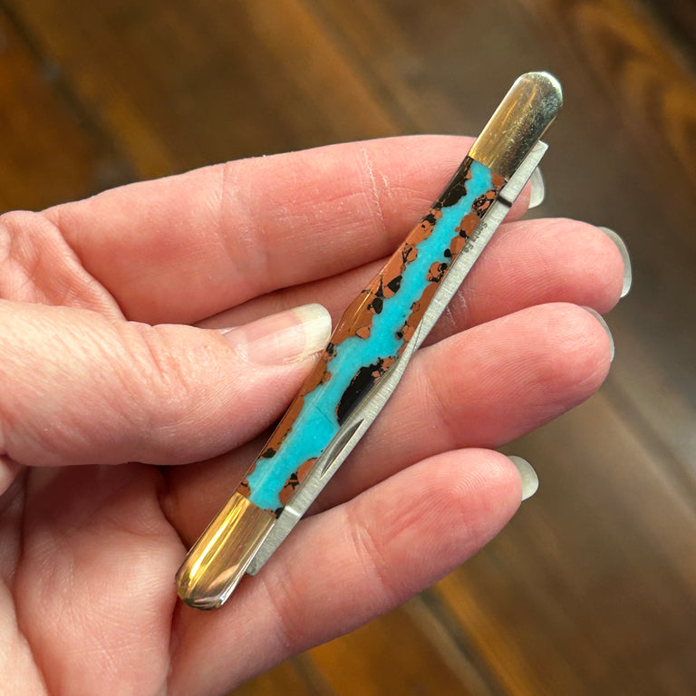 Vein Turquoise Tuxedo Pocketknife
