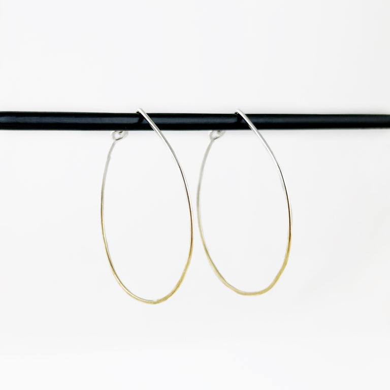 Pear Shaped Wire Hoop Earrings