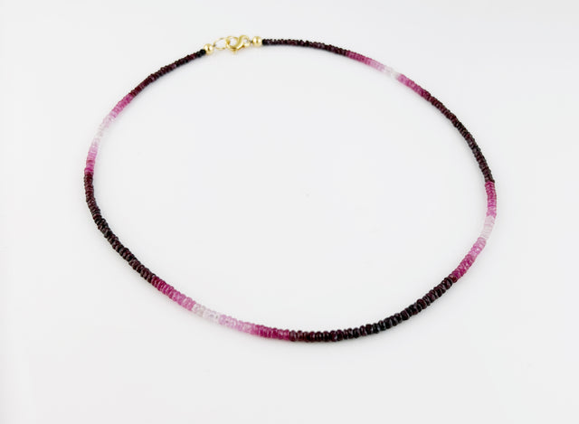 Ombré Ruby Bead Necklace