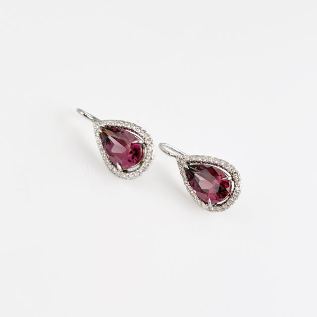 Rhodolite Garnet Pear Earrings