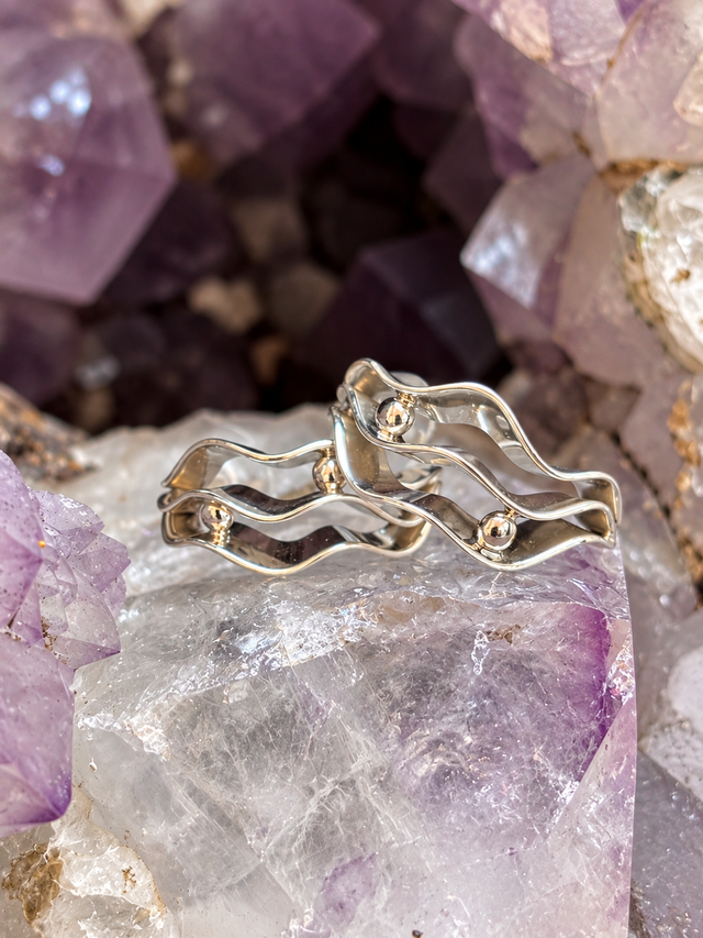 Triple Wavy Demi-Hoop Earrings