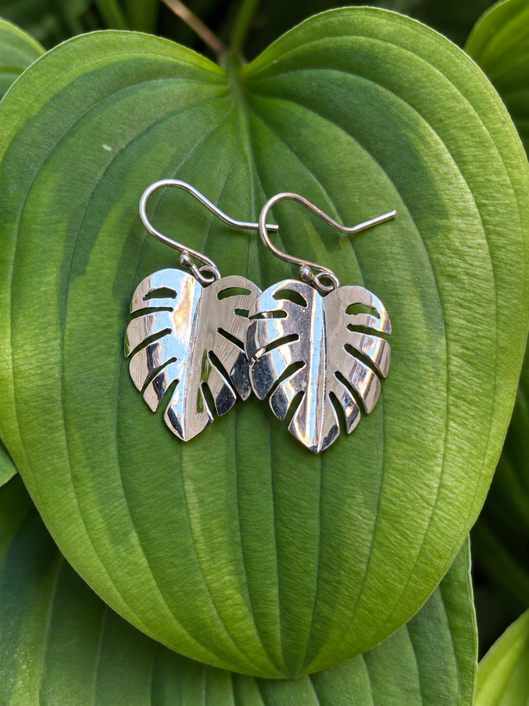 Monstera Cleft Leaf Earrings