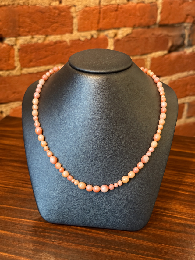 Salmon Pink Coral Bead Necklace