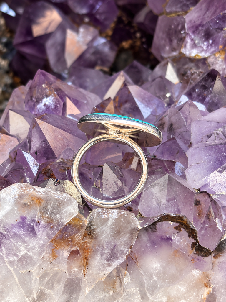 Turquoise Oval East-West Ring