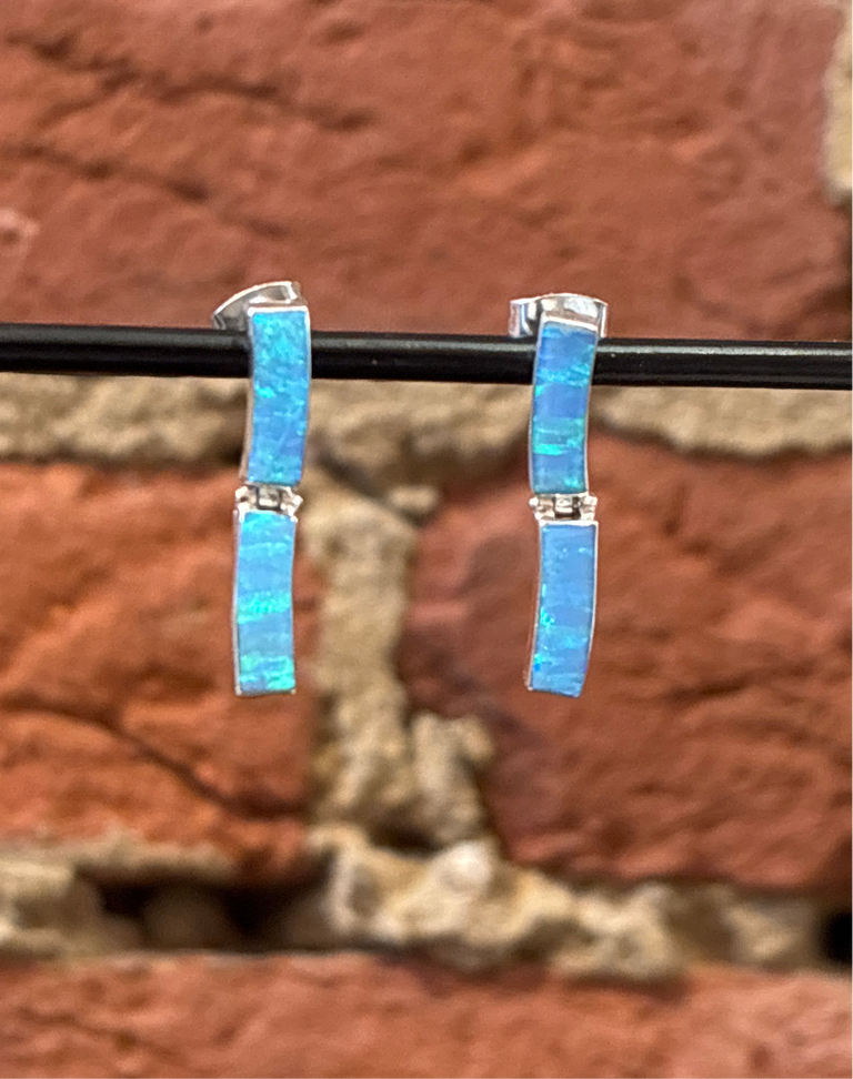 Blue Opal Links Earrings