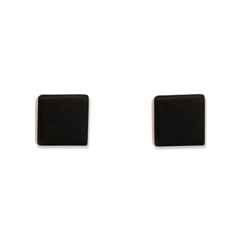 Black Jade Cube Studs