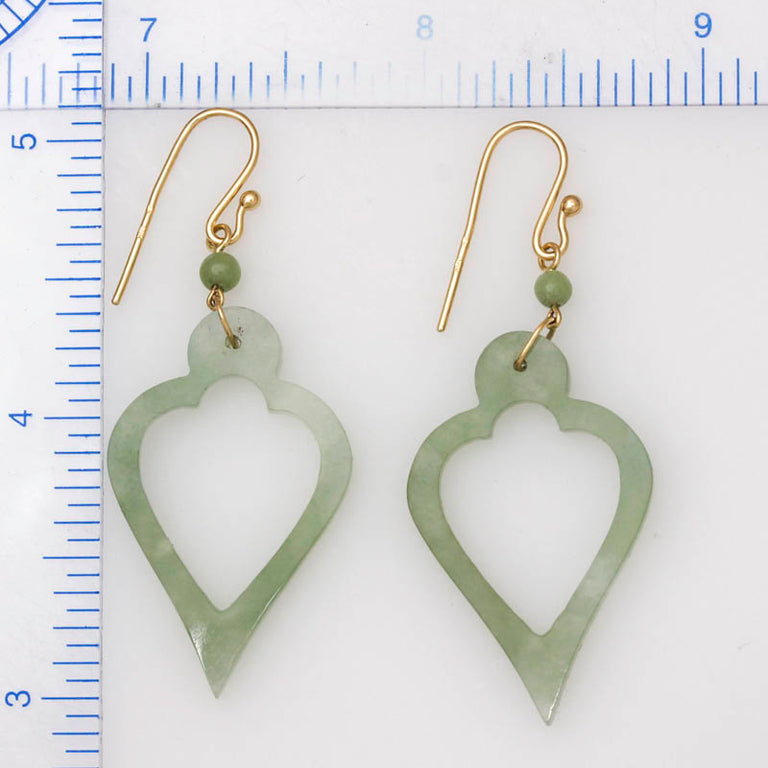 Open Jade Heart Earrings