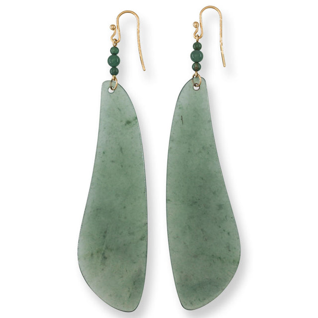 Translucent Guatemalan Jade Slice Earrings