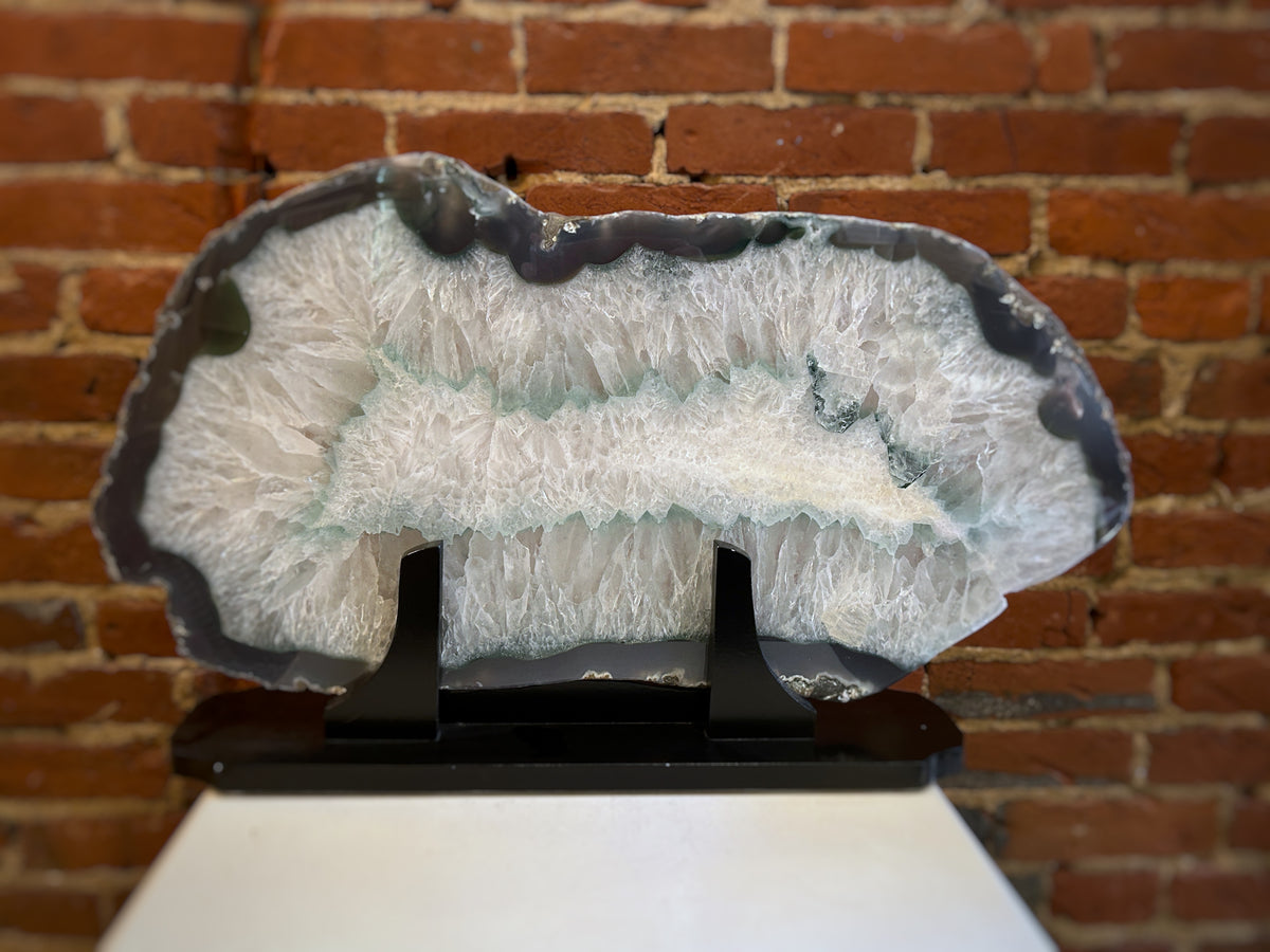 Blue Green Crystal  Agate "Polar Ice" Slab