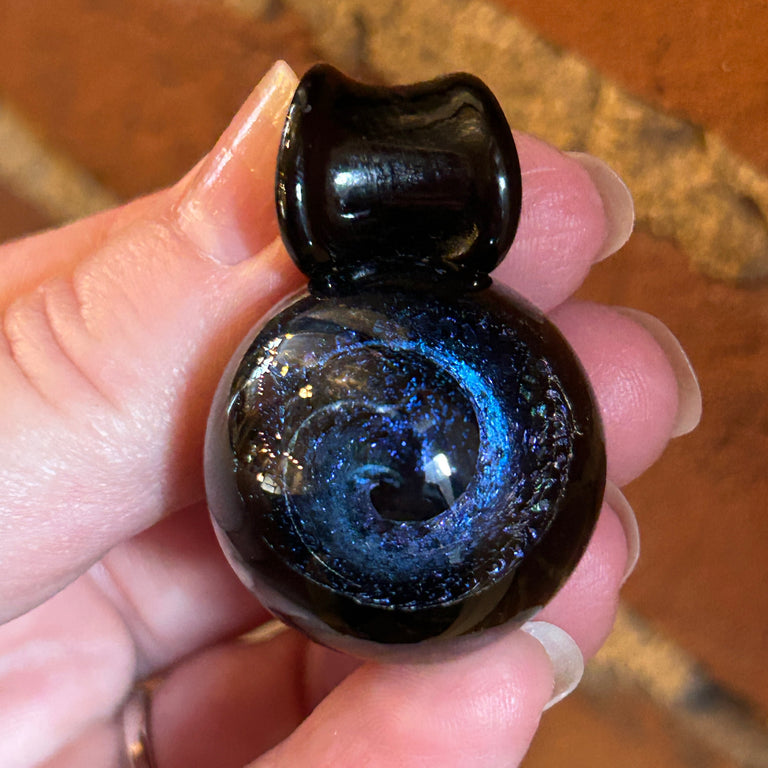 Dichroic Swirl Pendant Necklace