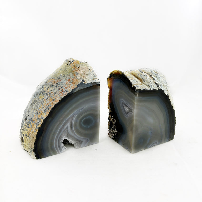 Grey Agate Bookends