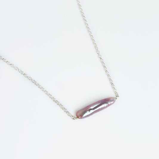 Pink Freshwater Stick Pearl Pendant Necklace