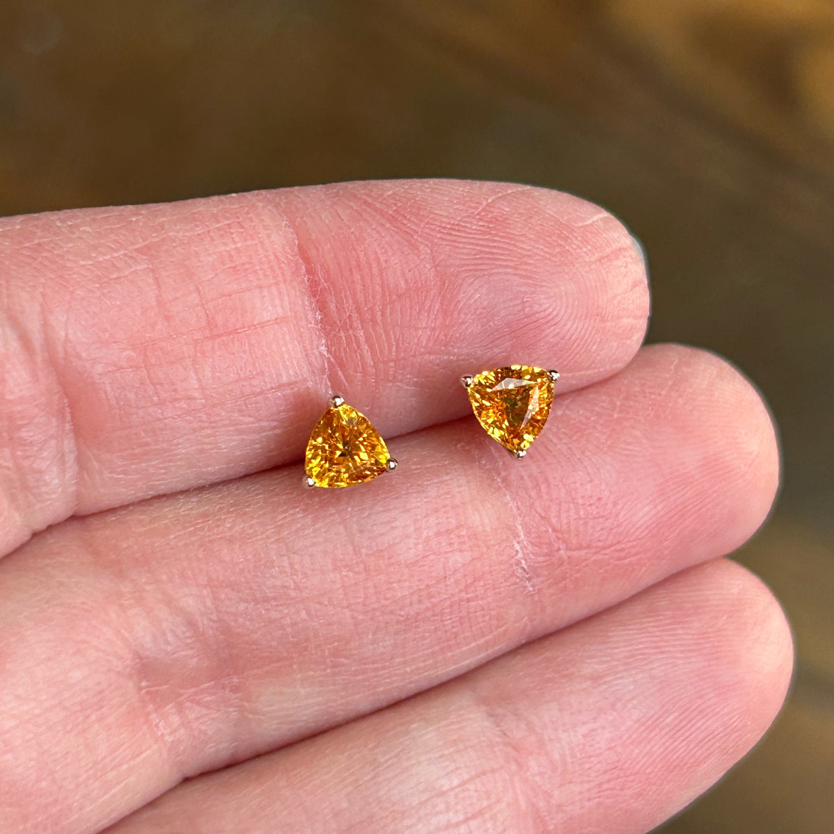 Orange Sapphire Earrings