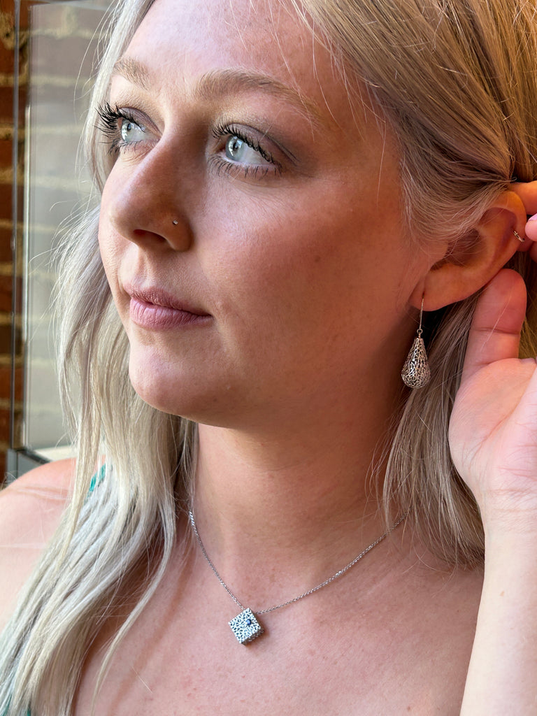 Platinum Raindrop Earrings