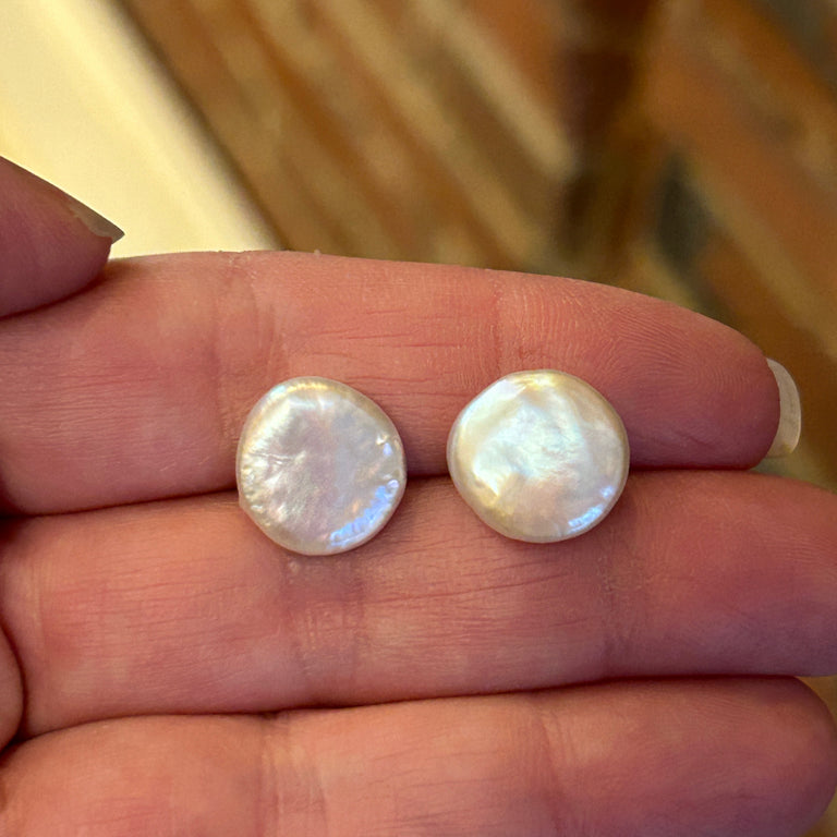 Tennessee River Coin Pearl Earrings