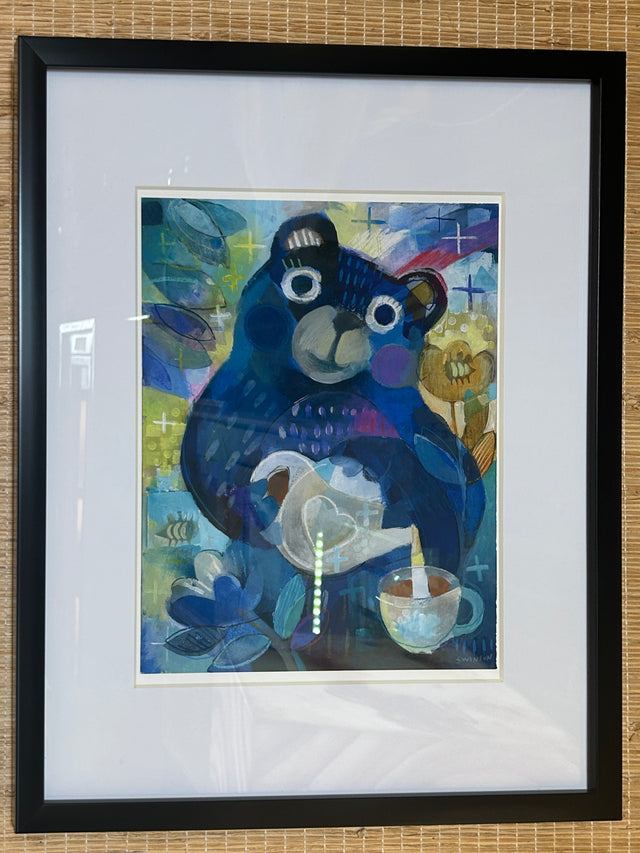 K Swinson "Teapot Bear" Framed Giclée Print