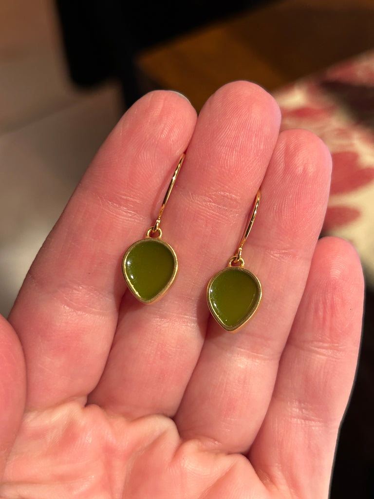 Green Pear Earrings