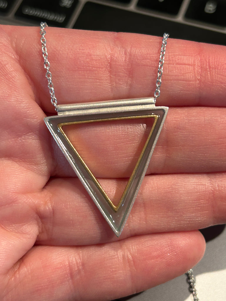 Open Triangle Pendant Necklace