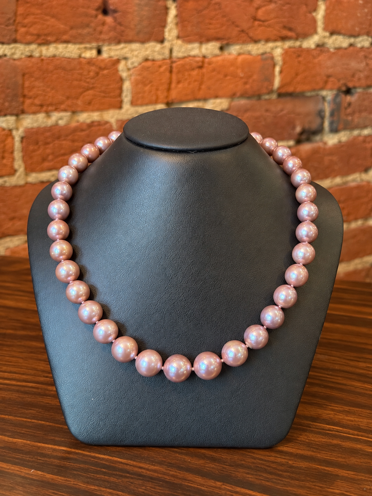 Deep Mauve Edison Pearl Necklace