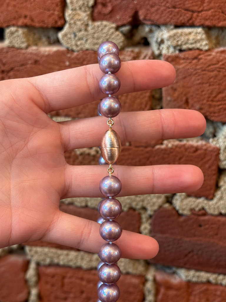 Deep Mauve Edison Pearl Necklace