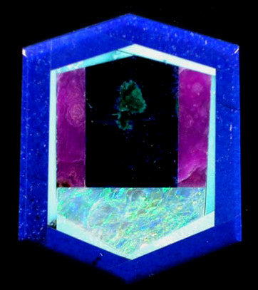 Hexagonal Intarsia Pendant