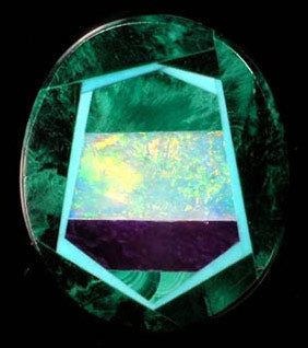 Unset Oval Intarsia Pendant