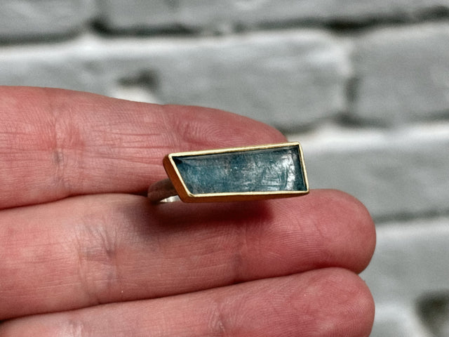 Aquamarine East-West Ring