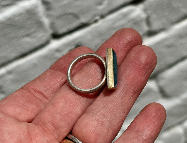 Aquamarine East-West Ring