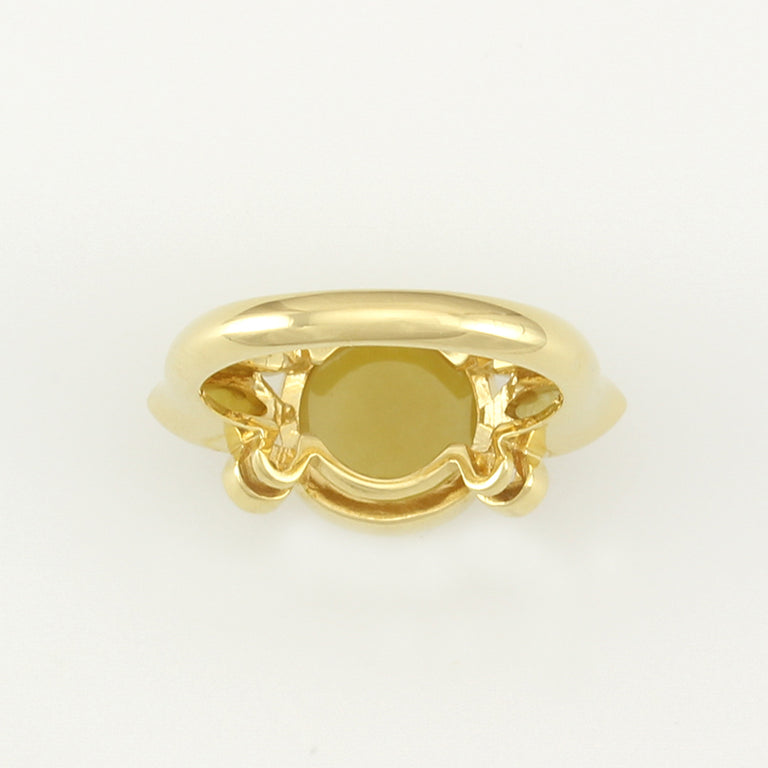 Yellow Jade & Diamond Ring