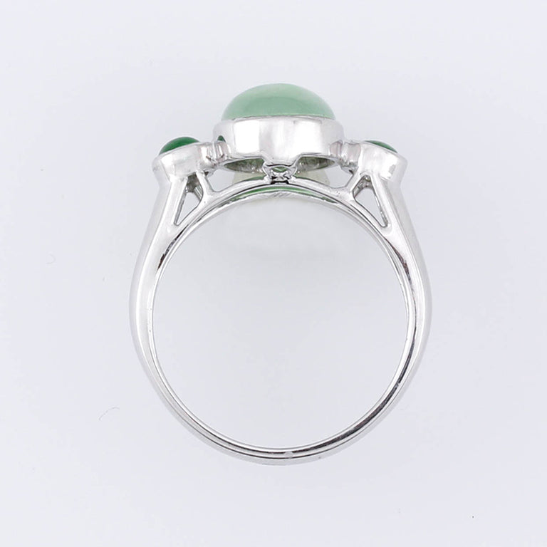 Icy Green Jade Oval Ring