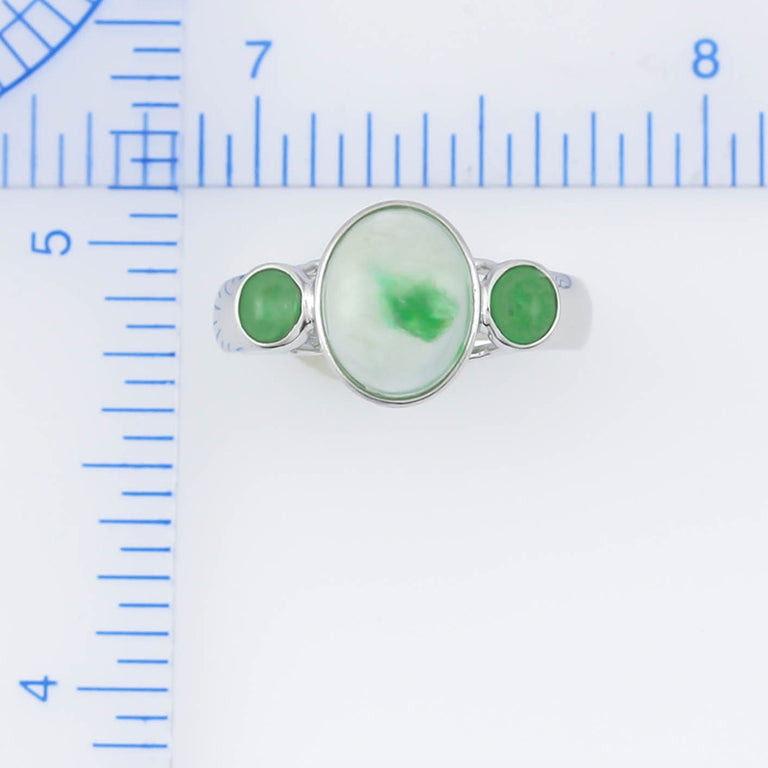 Icy Green Jade Oval Ring