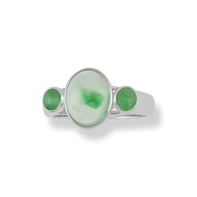 Icy Green Jade Oval Ring