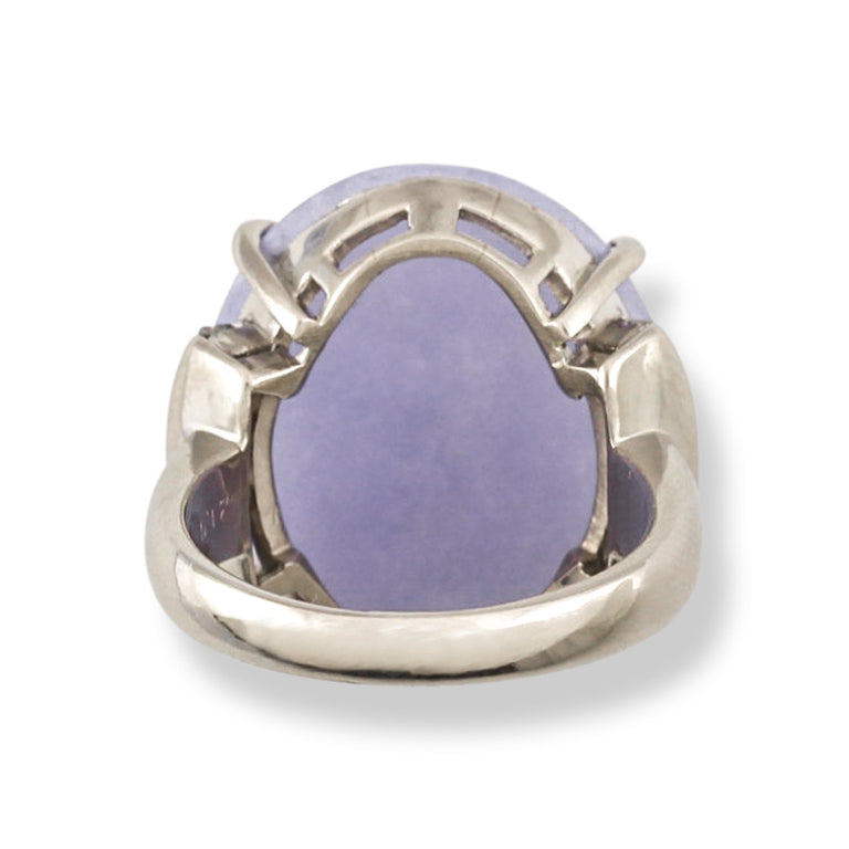 Large Oval Lavender Jade Ring