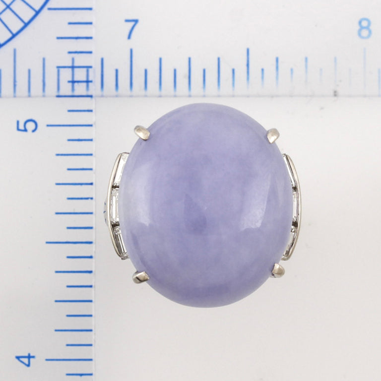 Large Oval Lavender Jade Ring