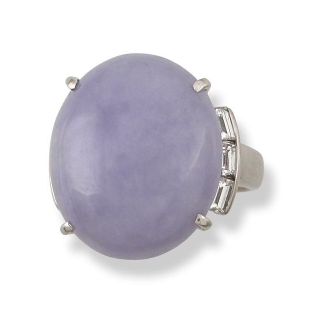 Large Oval Lavender Jade Ring