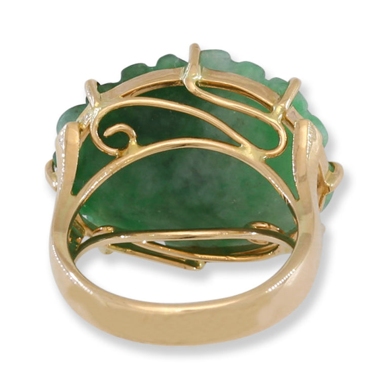 Carved Green Jade Ring