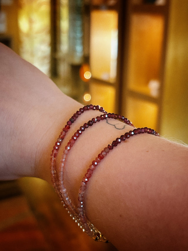 Garnet Ombré Bead Bracelet