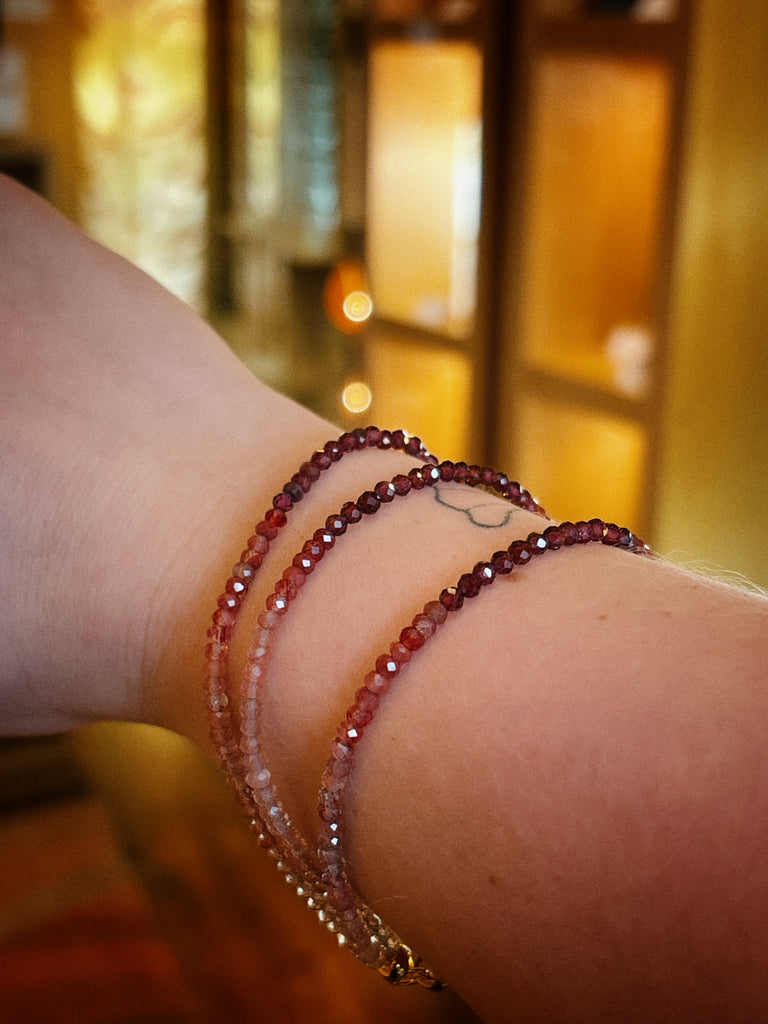 Garnet Ombré Bead Bracelet