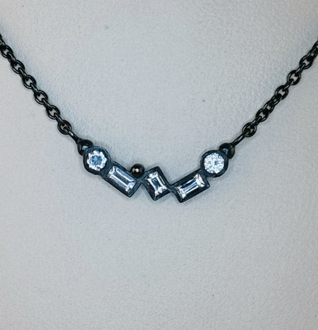 White Sapphire Baguette Necklace by Lika Behar