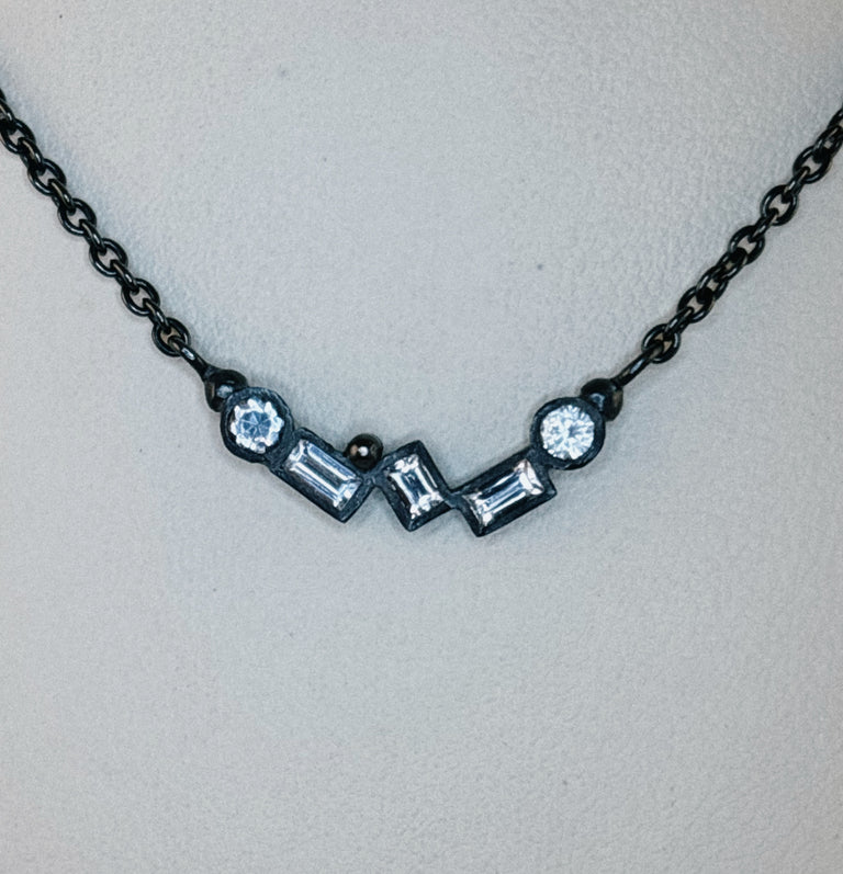 White Sapphire Baguette Necklace by Lika Behar