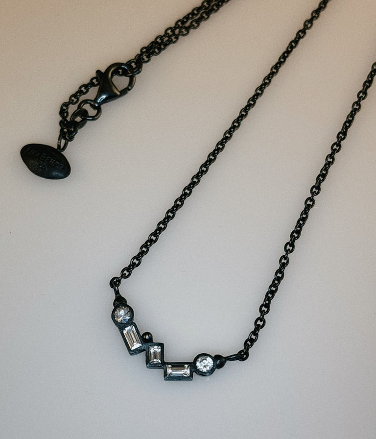 White Sapphire Baguette Necklace by Lika Behar