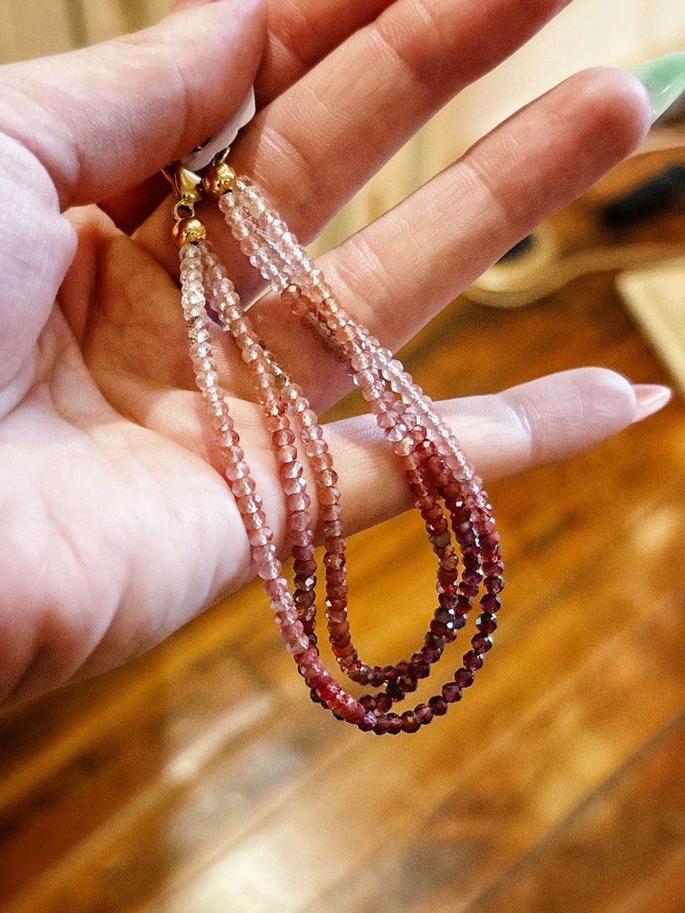 Garnet Ombré Bead Bracelet