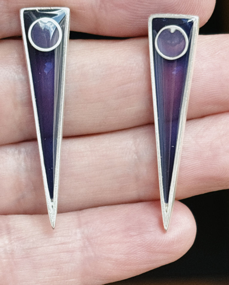 Nesting Circle Triangle Earrings