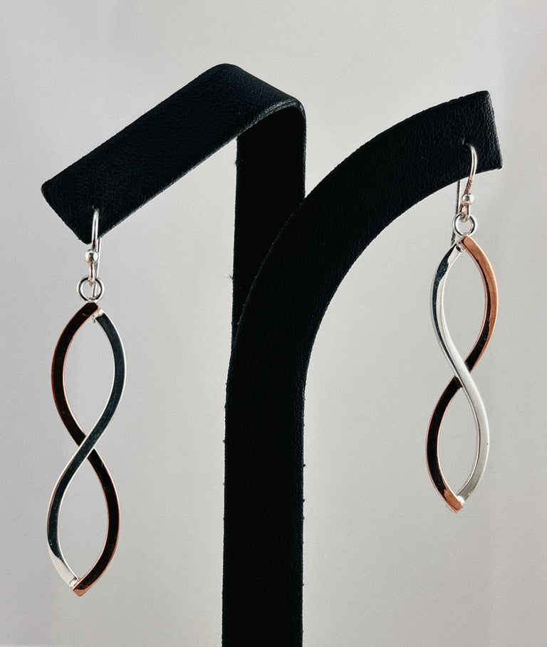 Sterling Silver+ Copper Infinity Earrings