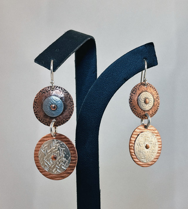 Copper Disc Earrings