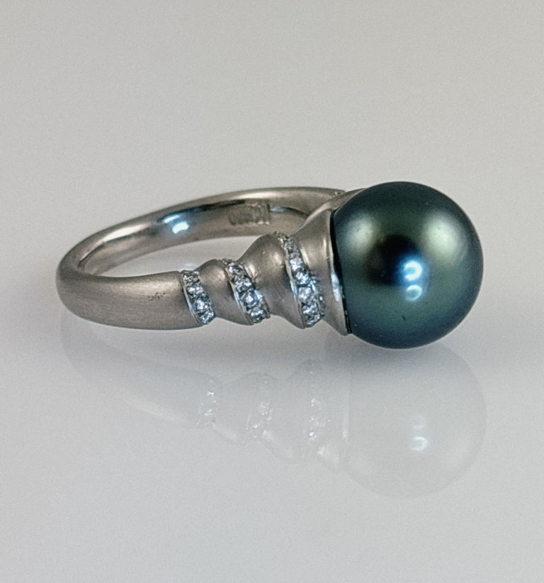 Tahitian Pearl + Diamond Ring